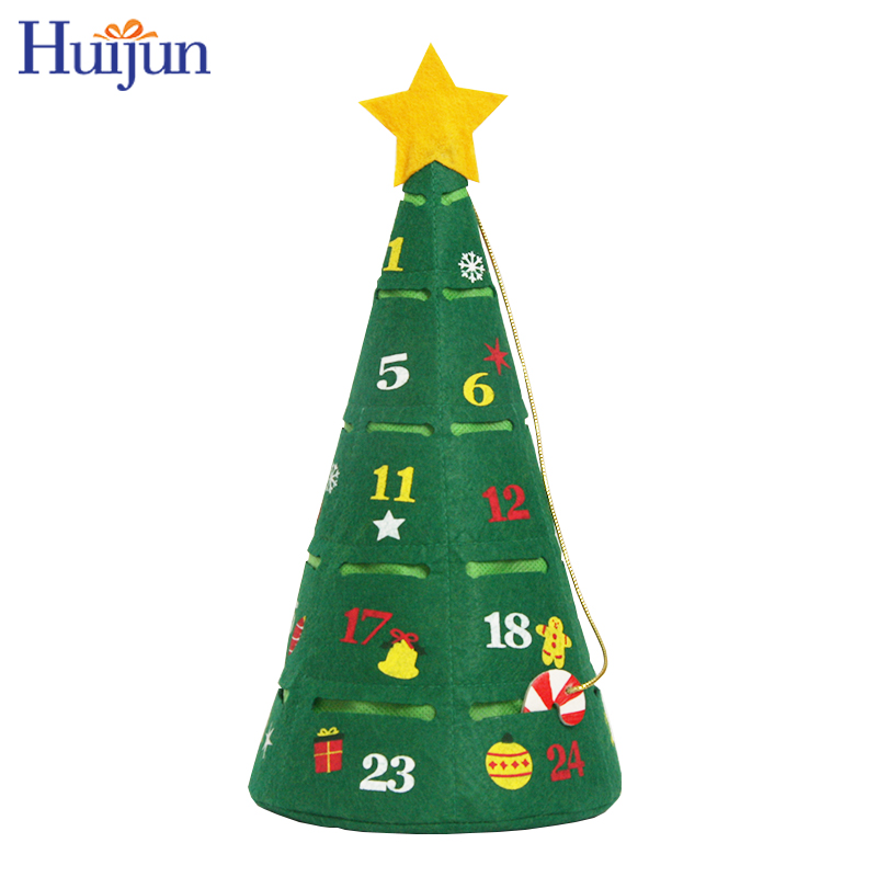 Wholesale Festival Holiday Light up Countdown 24 Days LED Small Fabric Christmas Tree